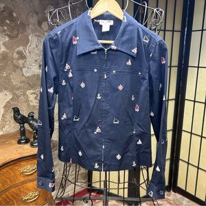 Island Republic Nautical Themed Zip Front Jacket: Size 8